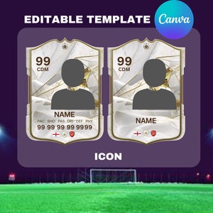 Customisable FIFA 24 Football Card, FUT Card, Football Card Canva Template, Icon FIFA Player Card, Personalised | Canva Download