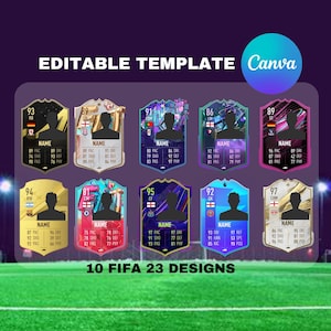 Blank Personalisable FIFA 23 Football Ultimate Team Player Cards | 10 Designs  - Digital Download Template ( CANVA )