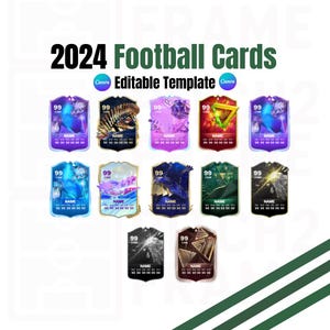 Blank Personalisable 2024 Football Ultimate Team Player Cards | 12 Designs  - Digital Download Template ( CANVA )