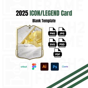 Blank Personalisable 2025 Football Ultimate Team Player icon / Legend Card - Digital Download Template Pack