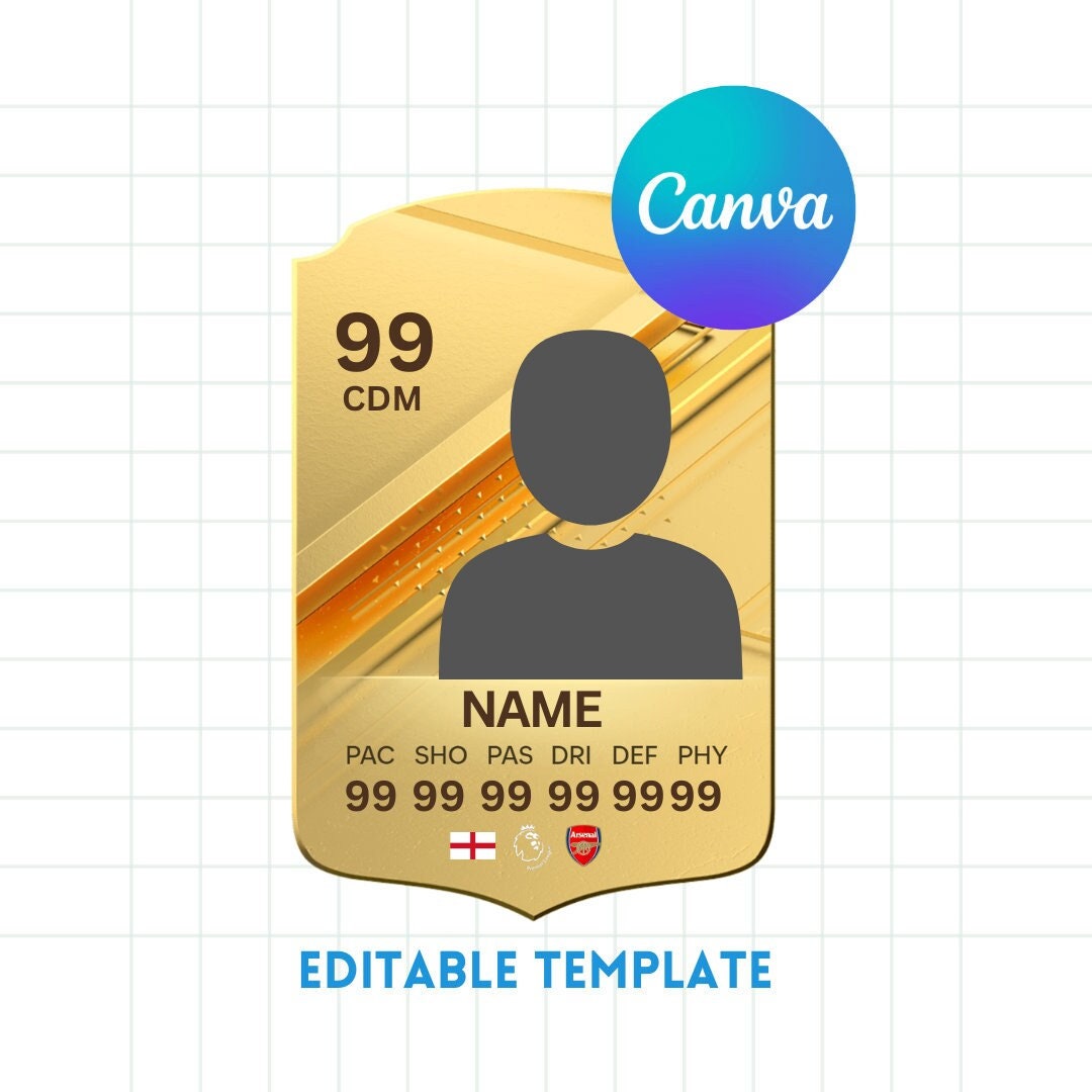 Customisable FIFA 24 Football Card FUT Card Football Card Etsy