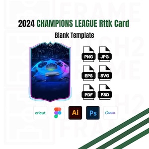 空白のカスタマイズ可能な 2024 フットボール アルティメット チーム プレーヤー チャンピオンズ リーグ Rttk カード - デジタル ダウンロード テンプレート パック