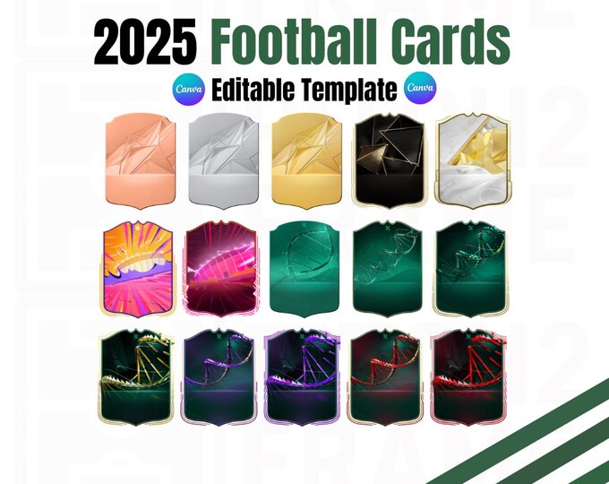 Blank Personalisable 2025 Football Team Player Cards | 15 Designs ...