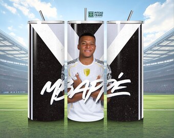 Mbappé Tumbler Wrap PNG – 8.2" x 9.3" Digital Download | Football Sublimation Design