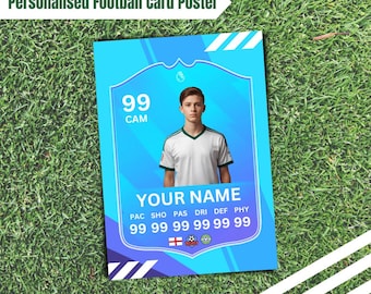 Personalised Football POTM Card Poster | Football Gift |  2026 Design |