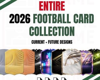 Colección completa de tarjetas de jugadores de fútbol de 2026 personalizables en blanco / Diseños actuales y futuros en formato JPEG, PNG, PDF y SVG