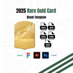 Blank Personalisable 2025 Football Ultimate Team Player Rare Gold Card - Digital Download Template Pack