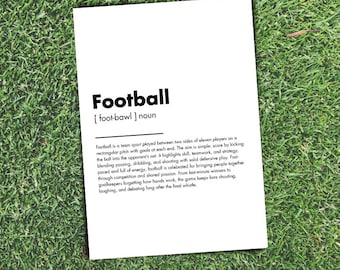 Football Definition Print | A4 Digital Download PNG | Modern Typography Wall Art | Football Gift for Fans