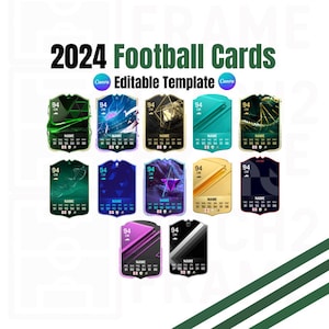 Blank Personalisable 2024 Football Ultimate Team Player Cards | 12 Designs  - Digital Download Template ( CANVA )