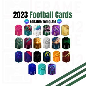 Puste personalizowane karty graczy Ultimate Team Football 2023 | 21 wzorów — szablon do pobrania cyfrowego ( CANVA )