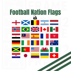 Football Nation Flags - Digital Download Template Pack (PNG's)