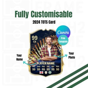 Leere personalisierbare 2024 Fußball ultimative Team Player TOTS Karte - Digitaler Download Vorlage (CANVA)