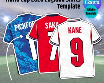 Modello Canva per magliette ispirate all'Inghilterra per i Mondiali 2026