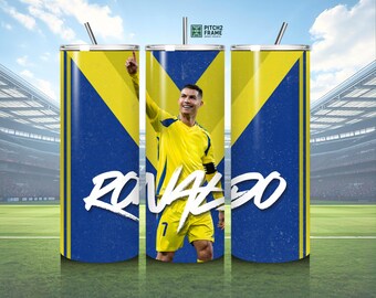 Ronaldo Tumbler Wrap PNG – 8.2" x 9.3" Digital Download | Football Sublimation Design