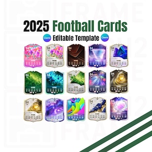 Blank Personalisable 2025 Football Ultimate Team Player Cards | 15 Designs - Digital Download Template ( CANVA )