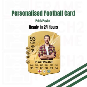 Carte personnalisée de joueur ultime de Football 25 | Ballon de football 25 |TOUS les modèles disponibles| Cadeau | carte de football | Téléchargement numérique| Football