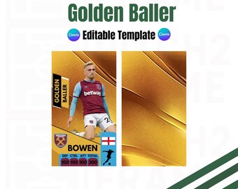 Blank Personalisable Golden Baller card  - Digital Download Template (  )