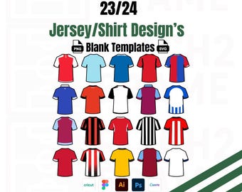 PL 23/24 Season Shirt SVG pack - Digital download - All home club shirts, letters and numbers - full customisation