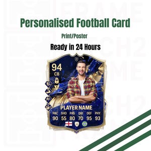 Gepersonaliseerde voetbal 25 Ultimate Player-kaart | Voetbal 25 |Alle ontwerpen beschikbaar| Cadeau | Voetbalkaart | Digitale download| Voetbal