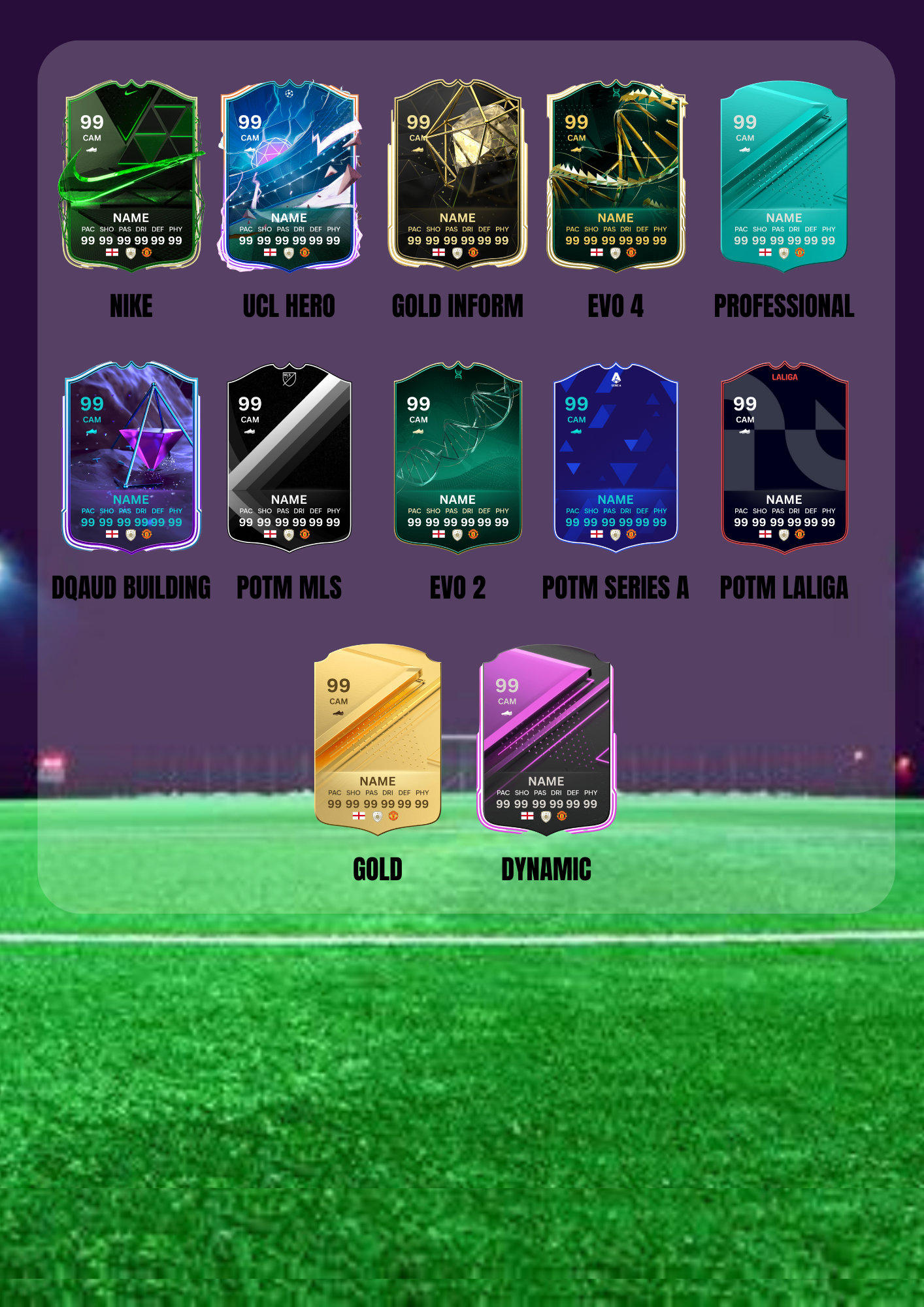 Blank Personalisable FIFA 24 EAFC 24 Football Ultimate Team Player