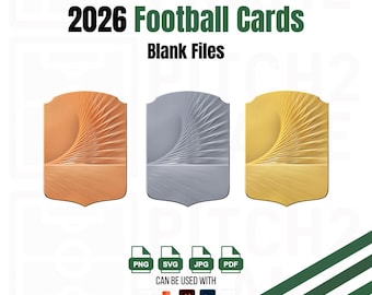 Blank Personalisable 2026 Football Team Player Cards | 3 Designs - Digital Download Templates ( Png/Svg/Jpg/Pdf)