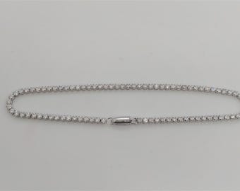 Pulsera de tenis de oro macizo de 14 quilates, diamantes SI naturales, pulsera de tenis de 1,78 quilates, pulsera de oro con diamantes para mujer, oro blanco macizo