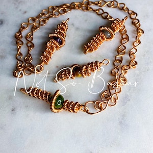 Handmade Copper Crystal Pendant Necklace: Wire Wrapped Gemstone