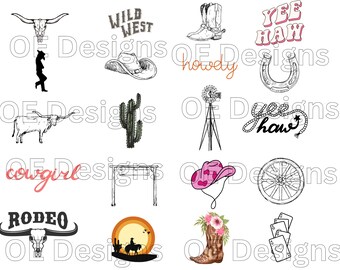 Western Design Bundle, Cowboy Quotes, Cowgirl, Southern Print SVG