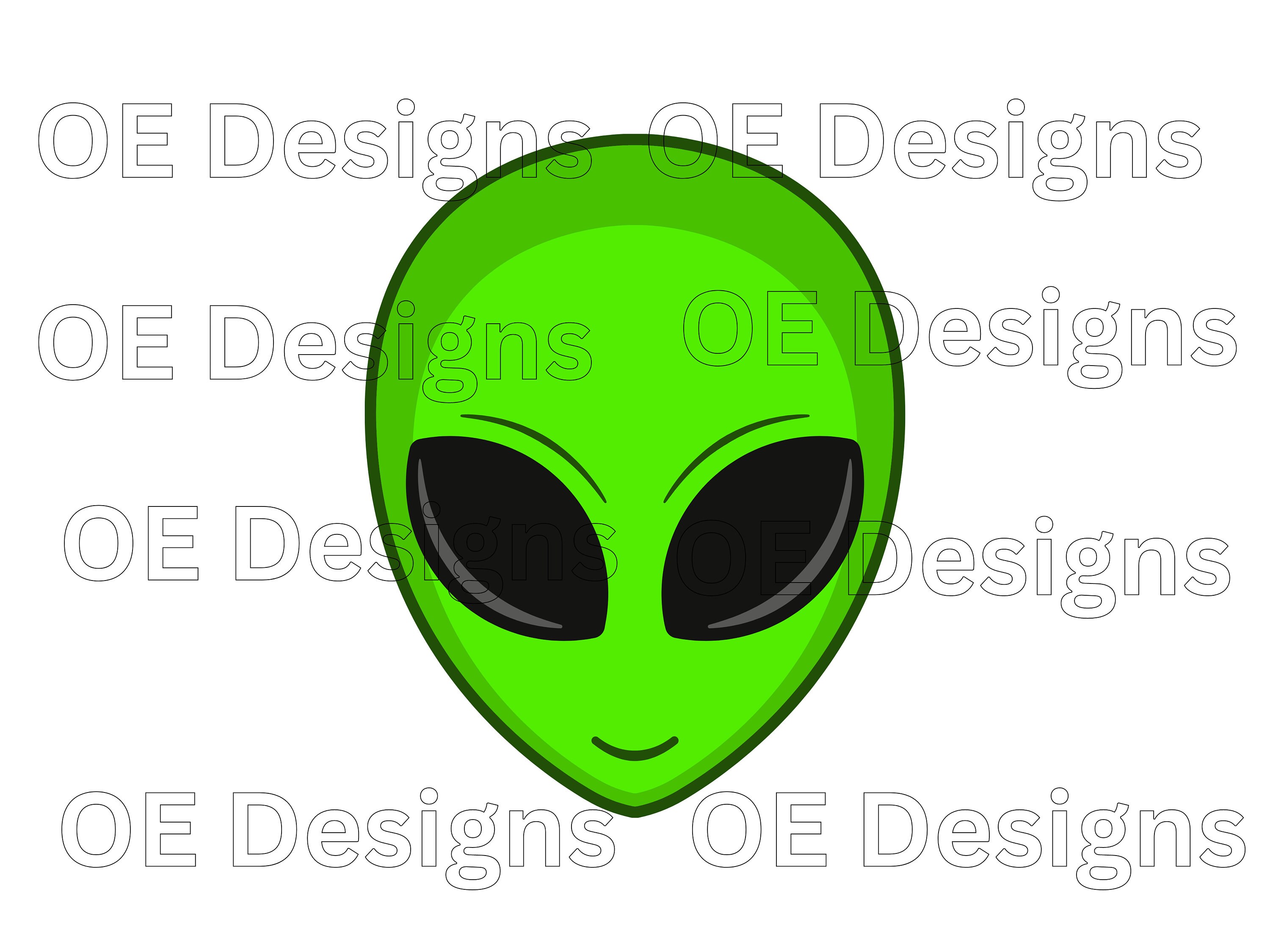 Alien SVG, Design Files for Cricut, Silhouette Cut Files, Cute Alien