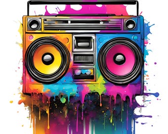 Boombox PNG, 80s Clipart, Hip Hop, Boom Box Clipart, Retro PNG, Boombox ...