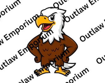 Eagle Mascot PNG, School Sports Cartoon, Team Logo Digital Download for Jerseys, Shirts, Merch