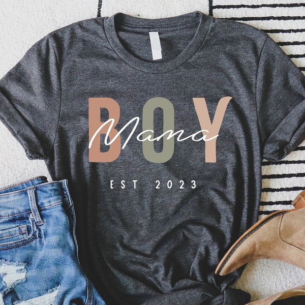 Comfort Colors Boy Mama Shirt, Mama Est. Shirt, Mother's Day Shirt, Personalized Mom Tshirt, Mom of Boys Shirt, New Mama Tee, Mama Tshirt