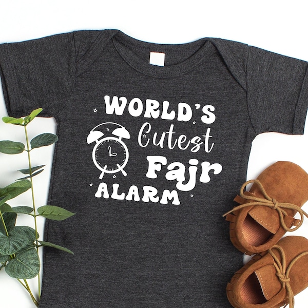 Funny Onesie®, World's Cutest Fajr Alarm Clock Toddler Shirt, Baby Bodysuit, Funny Gift Toddler Shirt, Funy Baby Onesie