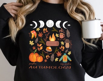 Autumn Fall Leaves Sweatshirt, Fall Crewneck, Autumn Sweatshirt, Thanksgiving Gift Hoodie, Pumpkin Season  Sweatshirt, Cozy Fall Sweatshirt