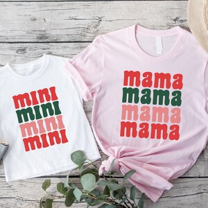 Christmas Mama and Mini Matching Shirt, Christmas Mama TShirt, Baby Shower Gift, Mama Mini Couple Shirt, Christmas Shirt, Christmas Gift Tee
