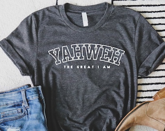 Yahweh Vintage Tshirt, Christian Streetwear, Jesus Tshirt, Faith Shirt, Gift for Him, Gift For Dad, Aesthetic Christian Tee, Father&#39;s Day