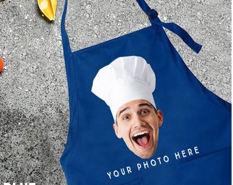 Custom Photo Apron, Picture Chef Gift Apron, Custom Text Apron, Personalized Gift Apron, Adjustable Photo Apron, Apron For Women And Men