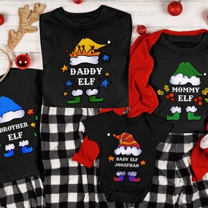 Christmas Elf Family Shirt, Custom Elf Family Tshirt, Christmas Shirt, Family Matching Tshirt, Christmas Gift Shirt, Family Couple Xmas Tees