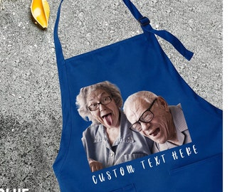 Custom Photo Apron, Picture Chef Gift Apron, Custom Text Apron, Personalized Gift Apron, Adjustable Photo Apron, Apron For Women And Men