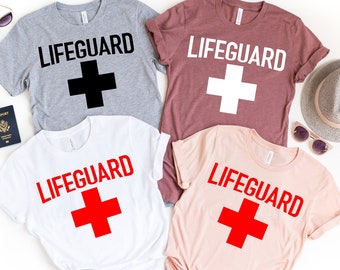 Lifeguard T-Shirt, Red Cross Lifeguard Shirt, Lifeguard Team Shirt, Lifeguard Appreciation Gift Idea, Beach Patrol Shirt, Lifeguard Team Tee