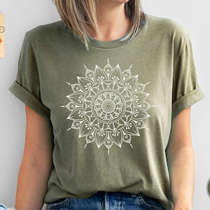 Mandala Shirt, Mandala T-Shirt, Yoga Shirt, Meditation Shirt, Spiritual Shirt, Cute Spring Shirt, Cute Shirt for Woman, Cute Mandala Shirt