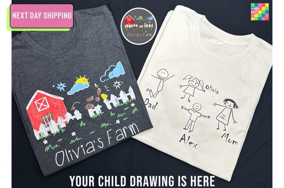 Custom Drawing Shirt, Kids Drawing Shirt, Actual Drawing Shirt, Kids Art Shirt, Gift for Mom, Gift for Dad, Personalized Shirt, Memories Tee