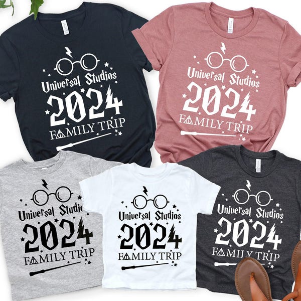 Camisetas para viajes familiares a Universal Studios, camisetas de magos de Universal Studios, camiseta escolar de la Casa del Mago, camiseta para viajes a Universal Orlando