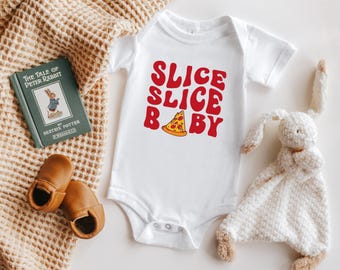 Slice Slice Baby Toddler Shirt, Slice Slice Baby Onesie® , Retro Pizza Kids Shirt, Cute Natural Toddler Tee, Retro Pizza Onesie®