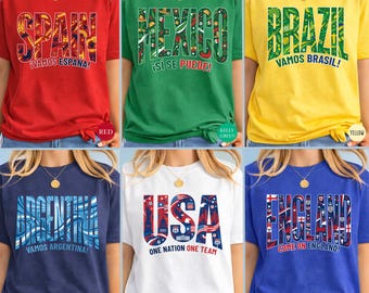 World Cup 2026 Country Teams Shirts, National Football Nations Shirts, World Cup Family Shirts, World Cup United States, World Cup Teams Tee