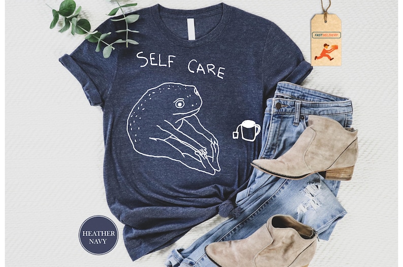 Self Care Frog T-Shirt, Funny Frog Self Care Shirt, Cottagecore Frog T-Shirt, Mental Health Matters Shirt, Sarcastic Anxiety Shirt, Gift Tee