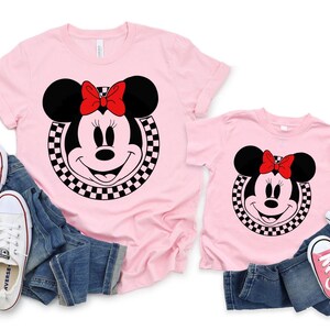 Checkered Mickey and Minnie  Shirt, Disney Mickey Minnie Shirt, Disney Couple Shirt, Disney Valentine Shirt, Mickey Head Shirt, Couple Shirt