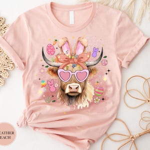 Cow Easter Bunny Shirt, Highland Cow Shirt, Easter Hifer Lover Shirt, Highland Cow Easter Day Shirt, Easter Cow Shirts, Western Easter Shirt