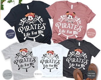 Mickey and Minnie Pirates Matching Family Shirts, Disney Pirates of Caribbean Shirt, A Pirate's Life, Mickey and Minnie Disney Cruise Shirt