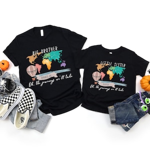 Adventure Map Set, Sibling Matching Shirt, Personelized  Tshirt, Unisex Big Little Brother Sister Gift, Personelized Onesie®